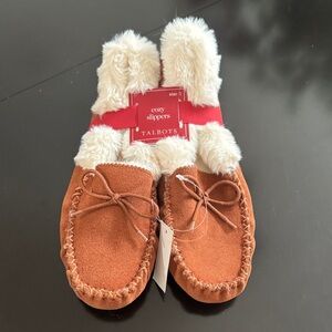 BNWT TalbotsBrown and Cream Cozy Slippers